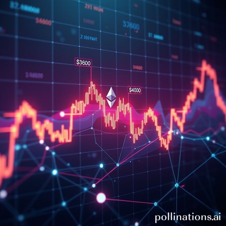 Technical chart of Ethereum's price movement, showing $3,800 liquidity, $4,060 resistance, and $3,600 support, reflecting market uncertainty.