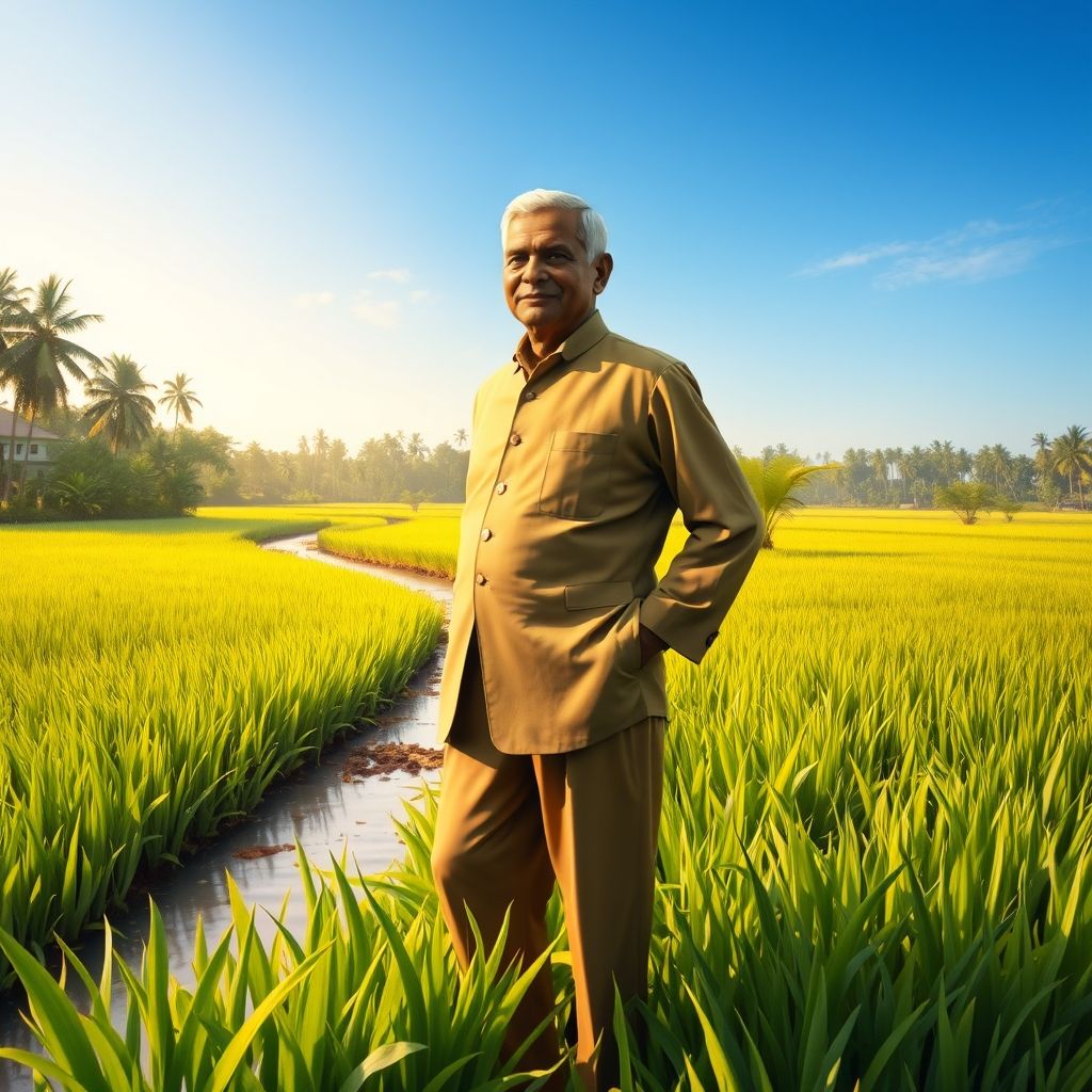 නිදහසේ පියා ඩී.එස්. සේනානායක මැතිතුමා සහ ඔහුගේ කෘෂිකාර්මික දැක්ම ඩී.එස්. සේනානායක මැතිතුමා ශ්රී ලංකාවේ කෘෂිකාර්මික සංවර්ධනයට දායක වෙමින් ගොවිබිමක් අසල