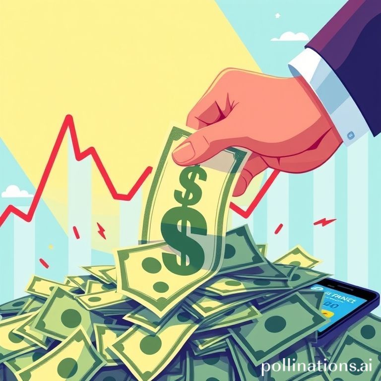 A vibrant, modern illustration featuring a hand pulling back a stock certificate or a dollar bill from a pile, with a rising stock market graph in the background. The scene should be dynamic, with elements of digital finance and Gen Z aesthetic, maybe a smartphone with a trading app. Colors should be bright and engaging, emphasizing growth and financial savvy.