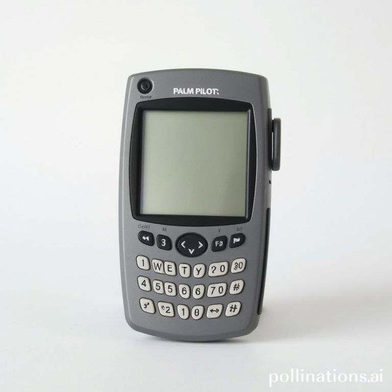 A classic Palm Pilot, a pioneering personal digital assistant from the 1990s, symbolizing technological evolution.