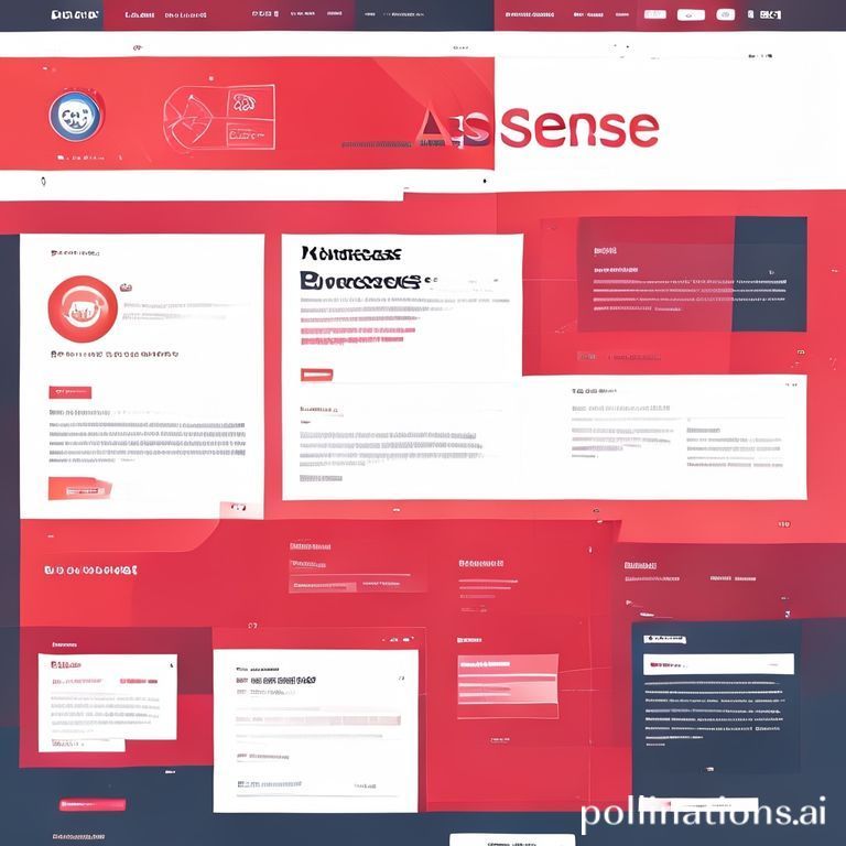 A visual representation of a website layout with different ad placements, some clearly labeled 