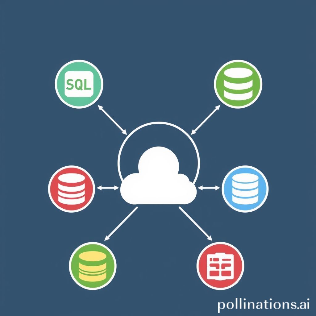 A visually appealing illustration depicting multiple interconnected database icons (e.g., SQL, NoSQL, cloud databases) flowing into a central application server or cloud symbol, representing various data sources being utilized by a single application. The style should be modern, clean, and professional, perhaps with subtle network lines or data flow arrows connecting the components.