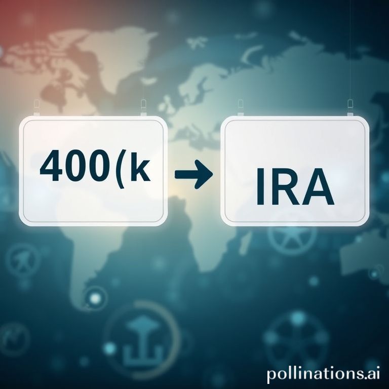 A conceptual image illustrating the smooth and strategic transfer of a 401(k) into an IRA for optimized retirement savings.