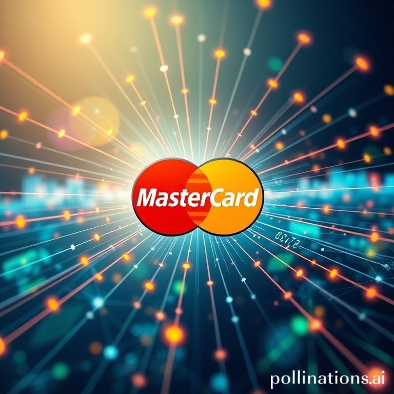 Mastercard's Global Reach Partner Program visually depicted as a network extending to diverse global markets, enabling seamless expansion for financial institutions and digital businesses.