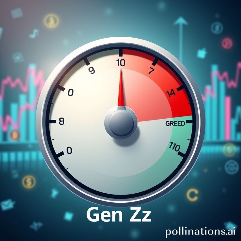 A visually engaging graphic showing a stylized dial or gauge, similar to a thermometer or speedometer, with a needle pointing to a section labeled 