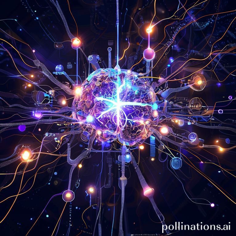 Representasi visual otak model bahasa besar (LLM) yang secara dinamis mengalokasikan sumber daya komputasi. Jalur-jalur yang terang menunjukkan upaya tinggi untuk masalah kompleks, sementara jalur yang redup menunjukkan efisiensi pada tugas sederhana.