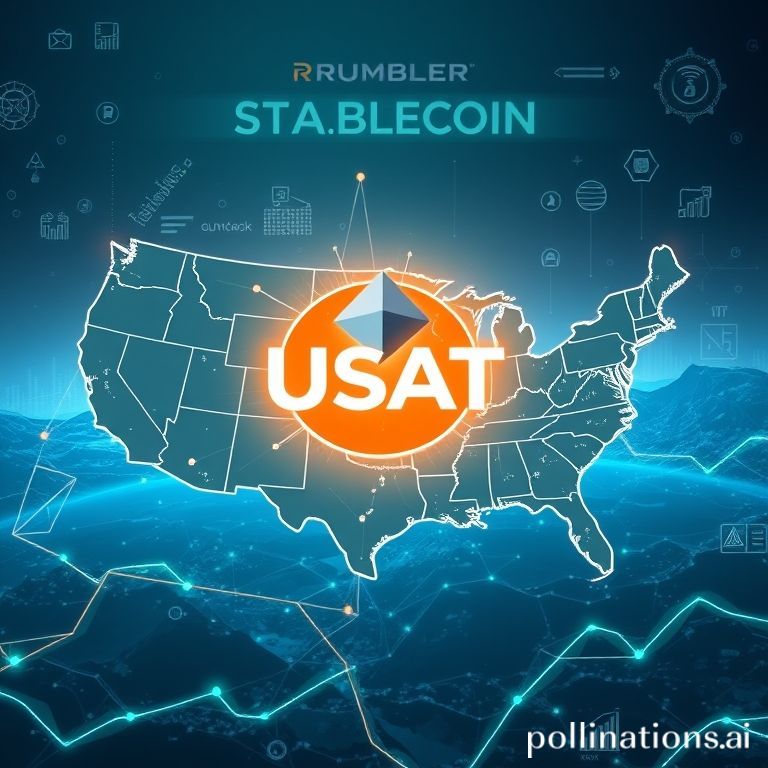 Tether's US stablecoin market strategy, showing regulatory compliance, Rumble partnership, and innovation drive.