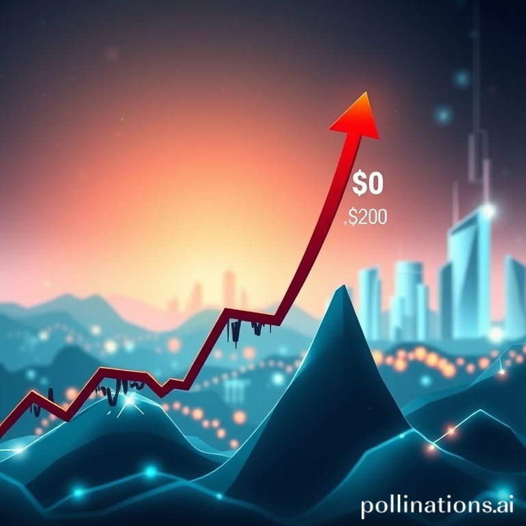XRP price prediction chart based on linear regression, showing historical trends and speculative targets up to $200.