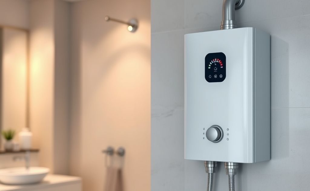 A water heater with a temperature gauge showing optimal settings.