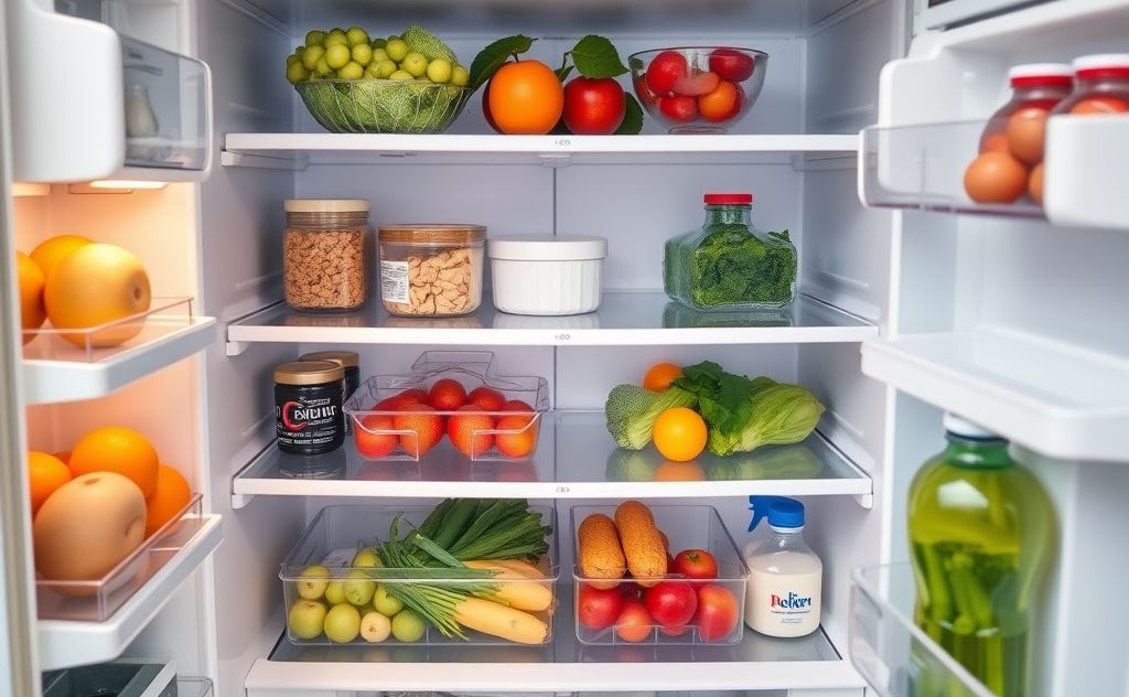 A well-organized refrigerator with fresh food and proper maintenance.