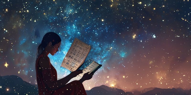 Telefonunda günlük burç yorumunu okuyan kadın