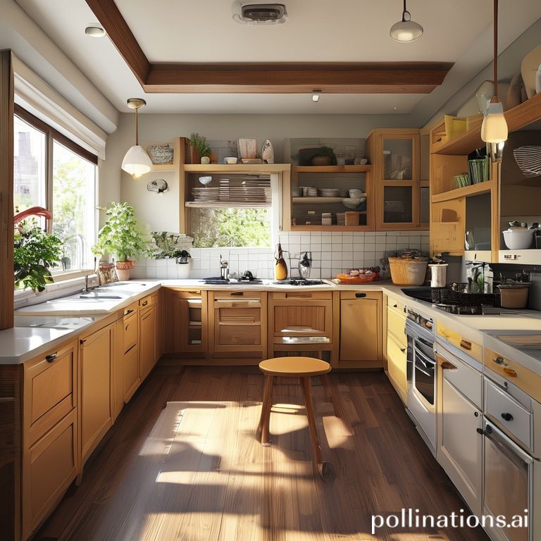 A bright, beginnerfriendly kitchen layout showing an efficient work triangle and accessible storage