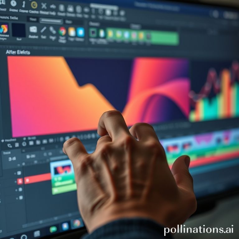 Detalhe de animação de motion graphics em progresso no After Effects com keyframes e timeline.