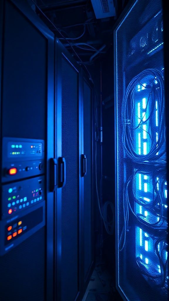 ภาพการฝึกฝนโมเดล AI ในห้องเซิร์ฟเวอร์