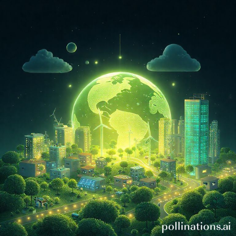 AI-driven clean energy systems powering a sustainable city