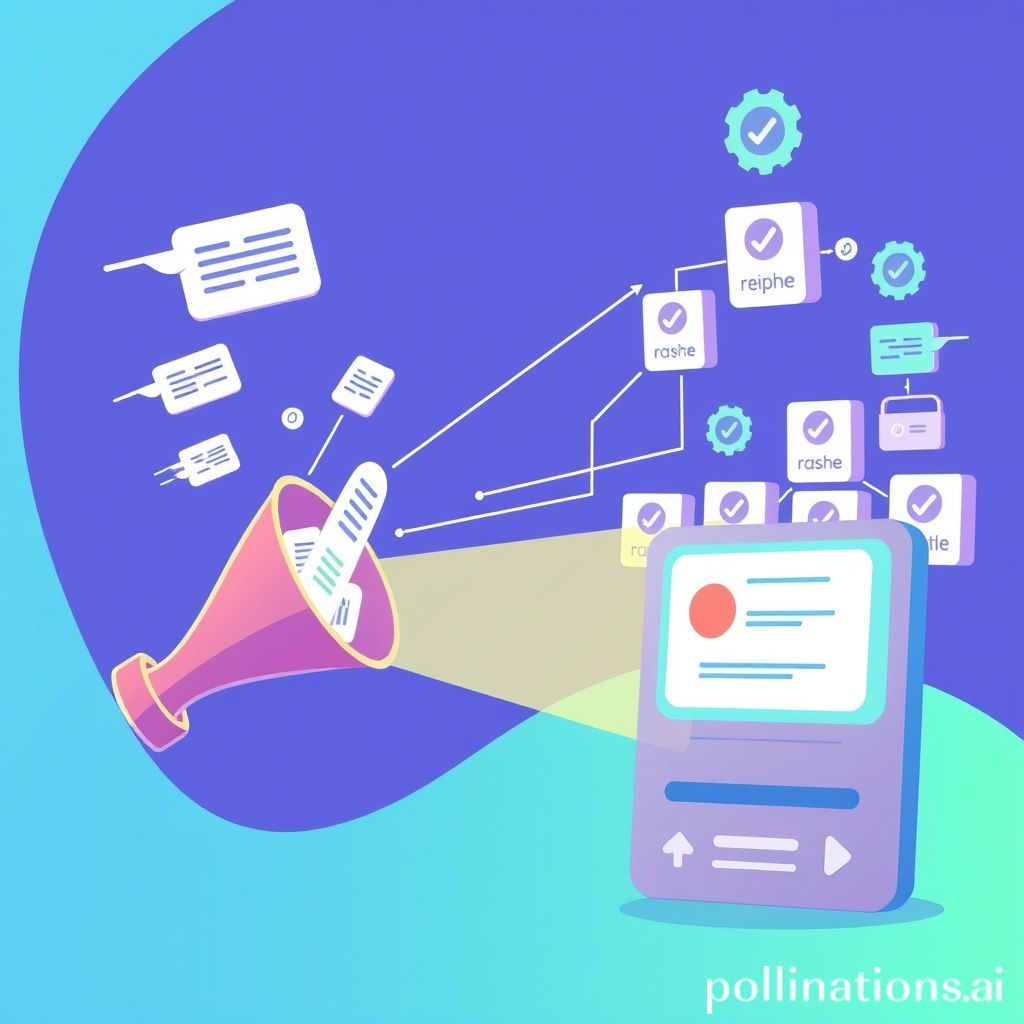 Abstract illustration depicting the concept of queue jobs and background processing. On one side, fast-moving 