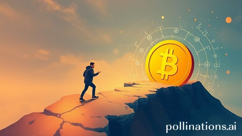 Person avoiding pitfalls on a path to crypto coin