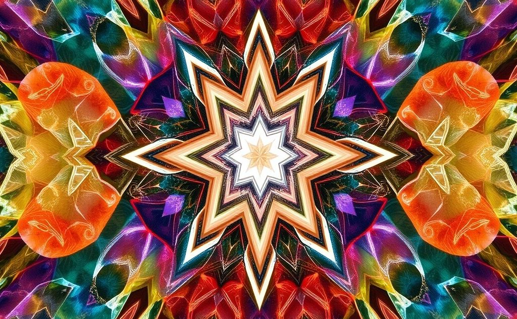Abstract patterns and shapes inspired by vibrational geometry.