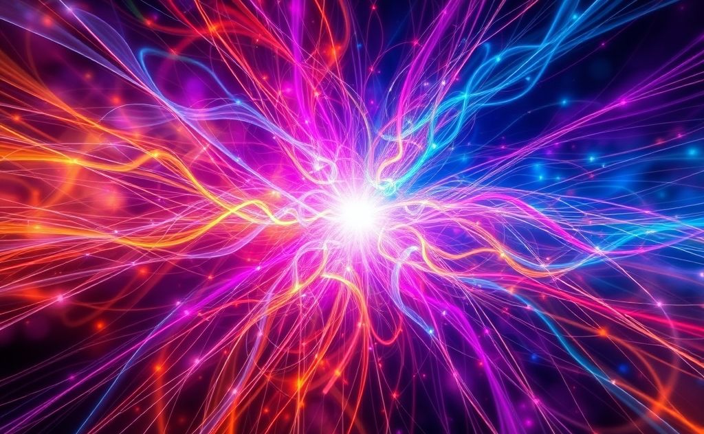 Abstract representation of quantum energy patterns in vibrant colors.