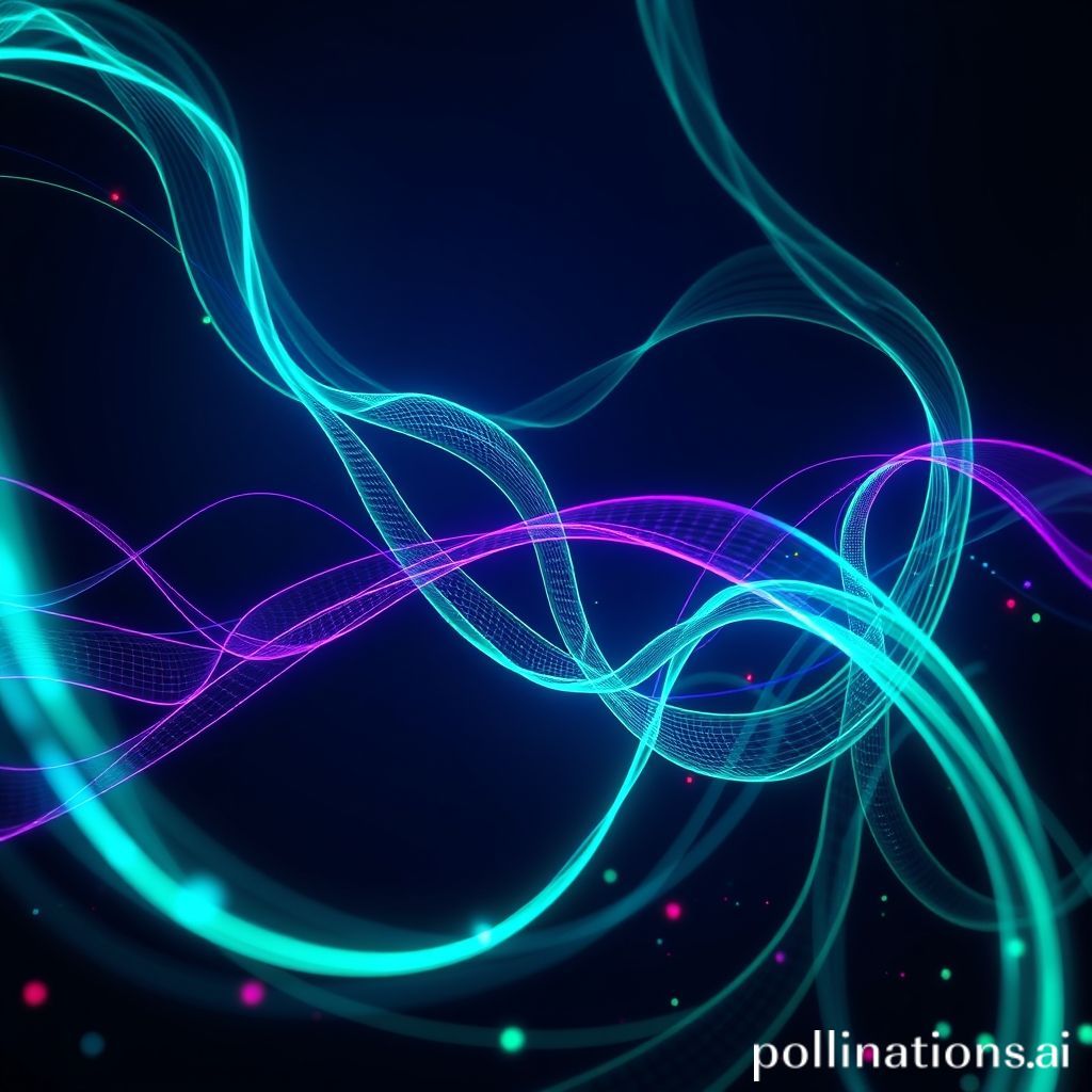 An abstract digital art piece showing data streams being manipulated, symbolizing an adversarial attack on an LLM.