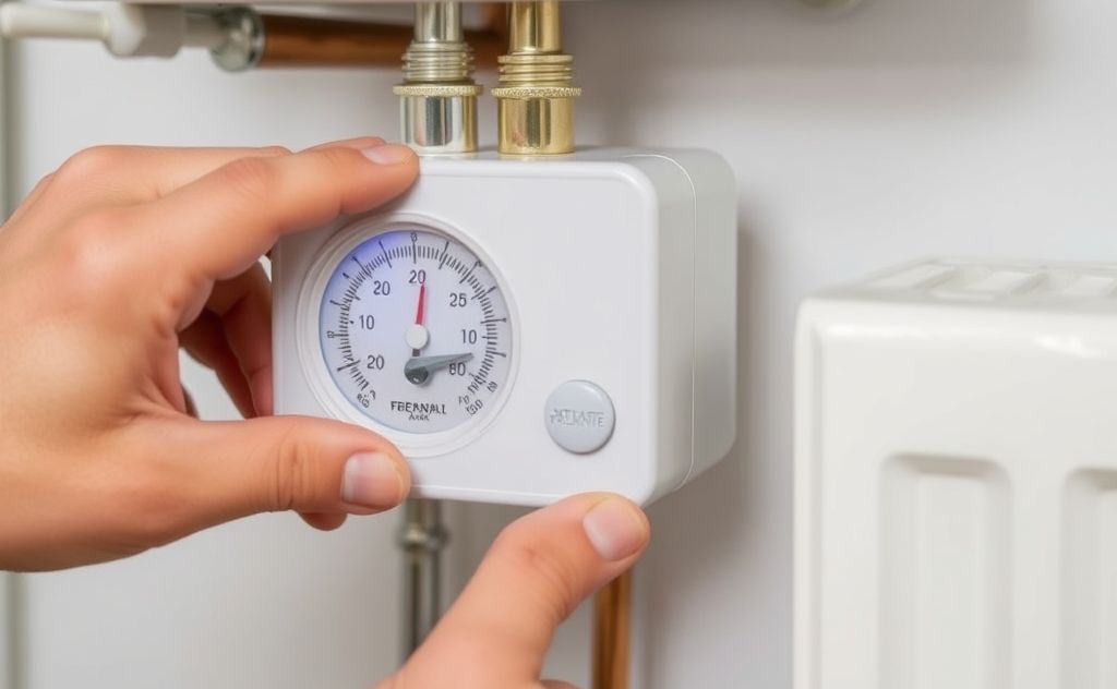 Adjusting hot water temperature in central heating system
