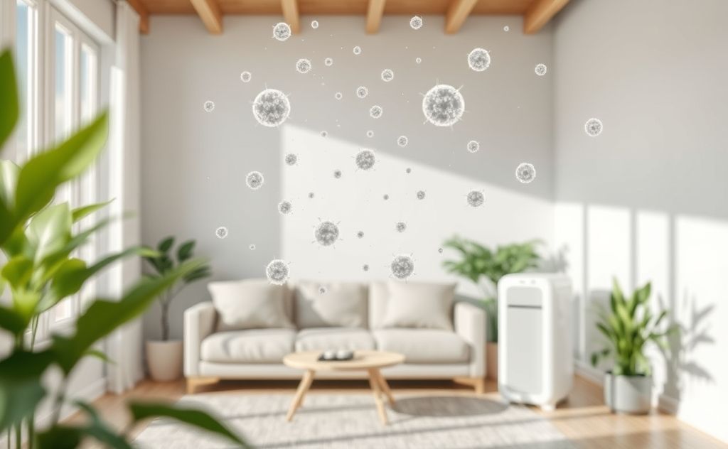 Air purifier reducing allergens in a clean environment