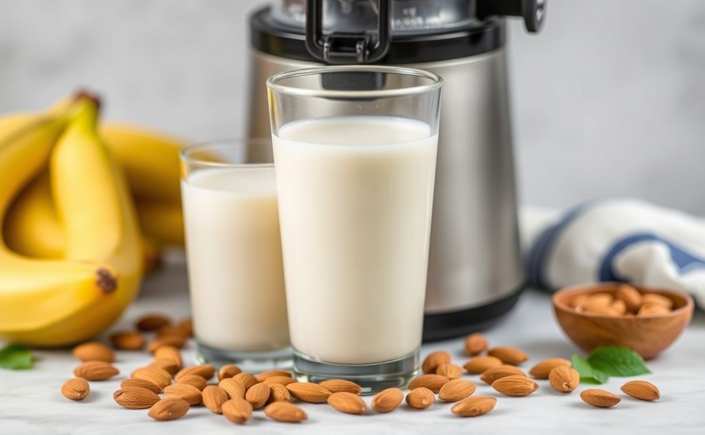 Almond milk made with an Omega juicer