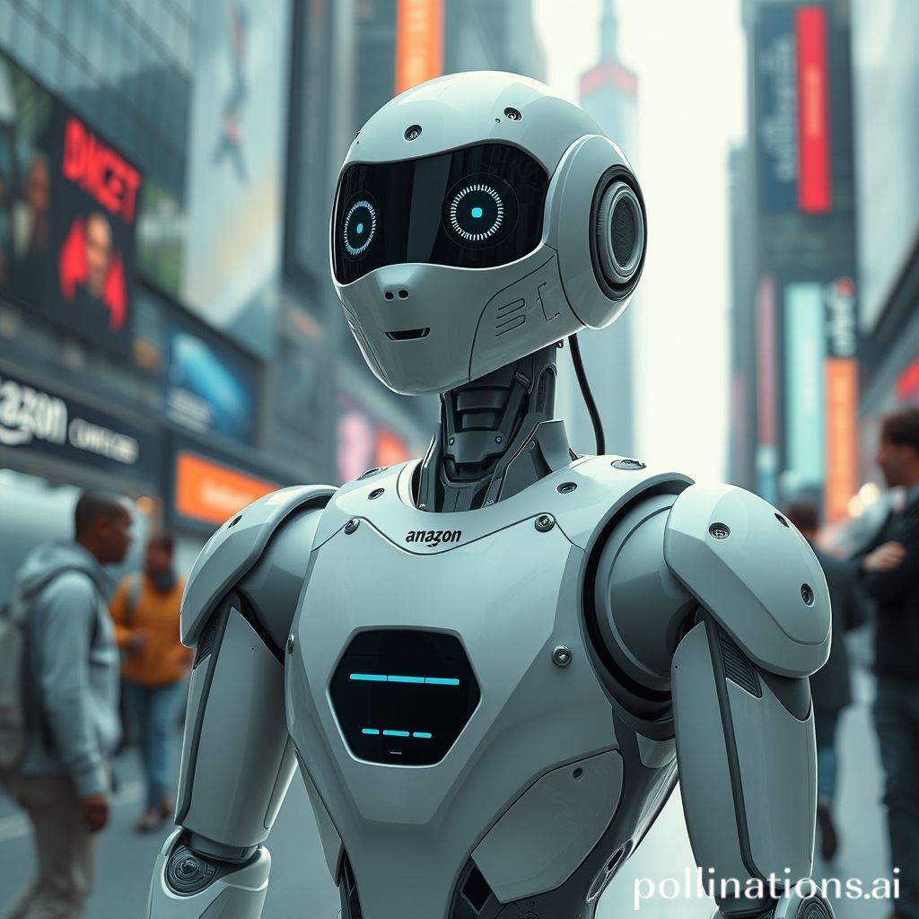 Amazon humanoid robot in a future city setting