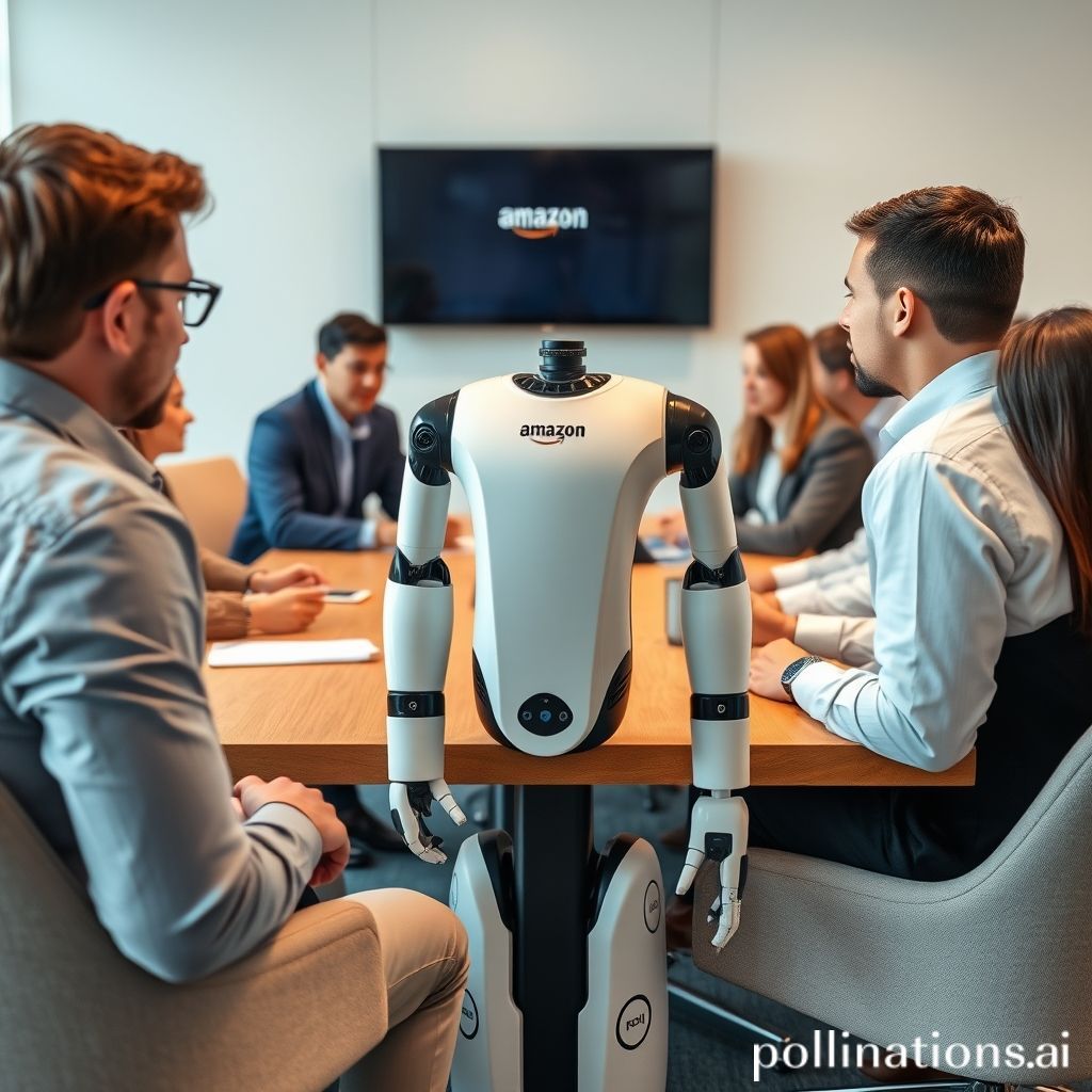 Amazon humanoid robot in a meeting room