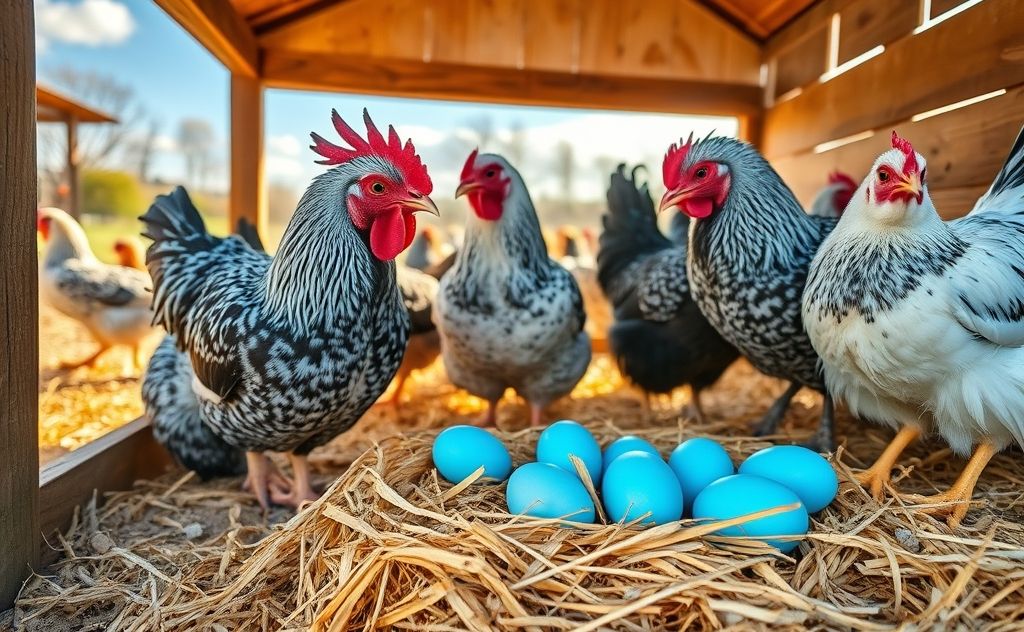 Ameraucana chickens produce blue eggs regularly