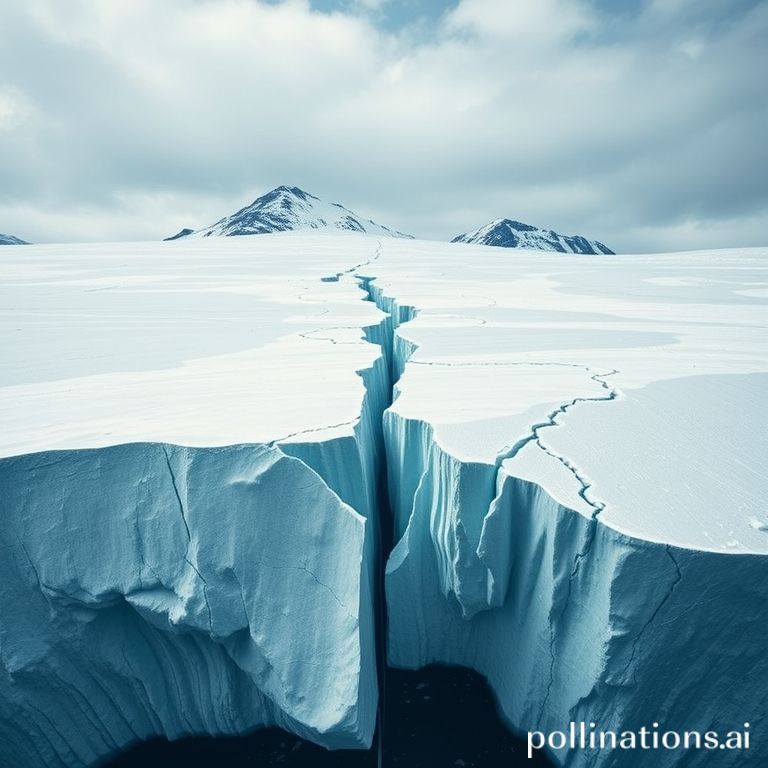 Antarctic glacier fractured like checksum hashes