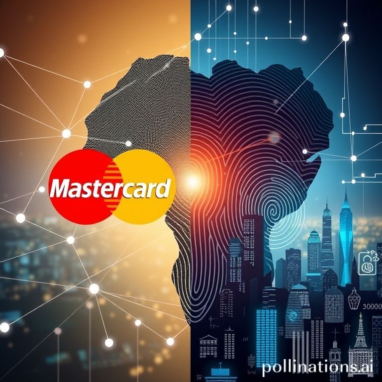 Illustrates Mastercard and Smile ID's partnership, depicting digital identity verification and financial inclusion in Africa.