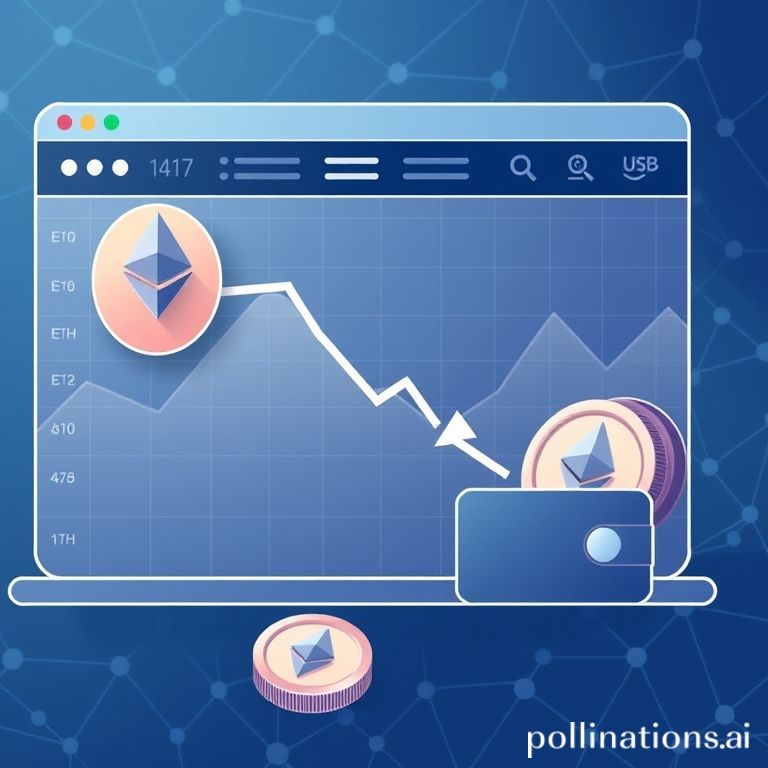 A digital chart showing Ethereum's total exchange balance at multi-year lows, indicating significant ETH withdrawals from platforms.