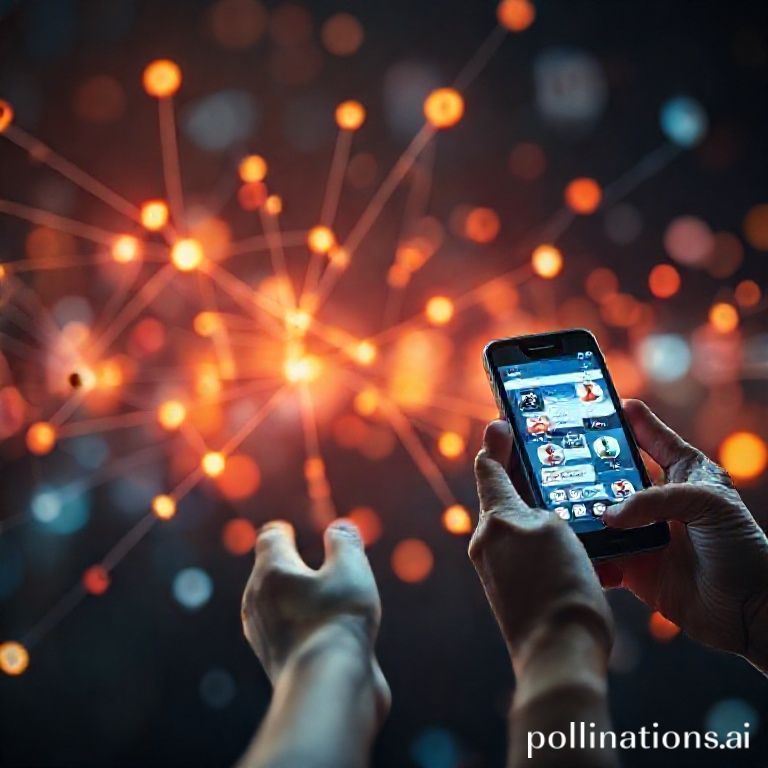 An abstract image representing virality and social media impact, possibly a network of glowing lines connecting dots, or hands holding smartphones with trending topics and social media icons.