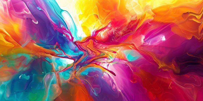 Parlak renklerle dolu, soyut bir görsel, aydınlanma ve zihinsel açıklığı temsil ediyor.