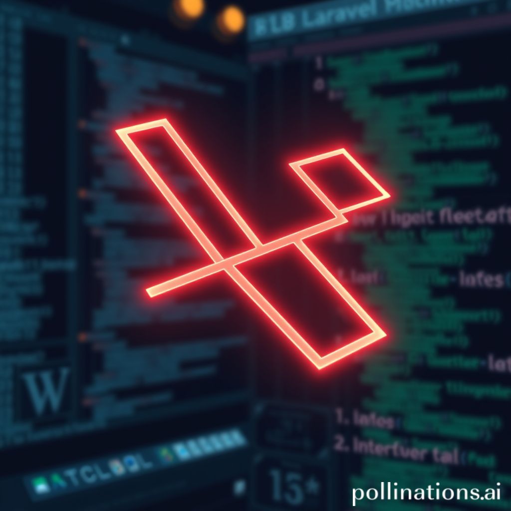 An abstract, futuristic image featuring the stylized Laravel logo intertwined with lines of code, glowing softly. The background is a blurred development environment with subtle hints of data flow, symbolizing efficiency and new possibilities. The overall feel is modern, technological, and forward-looking, representing the anticipation of new features in Laravel 12.