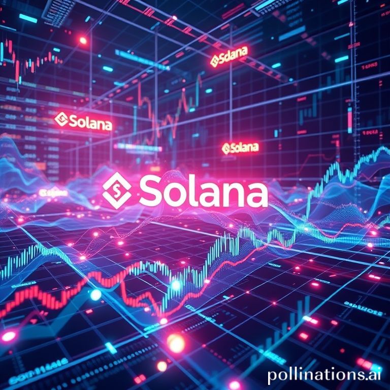 A line chart showing the price performance of Solana (SOL) over a period, with upward trends indicating strong market interest and growth.