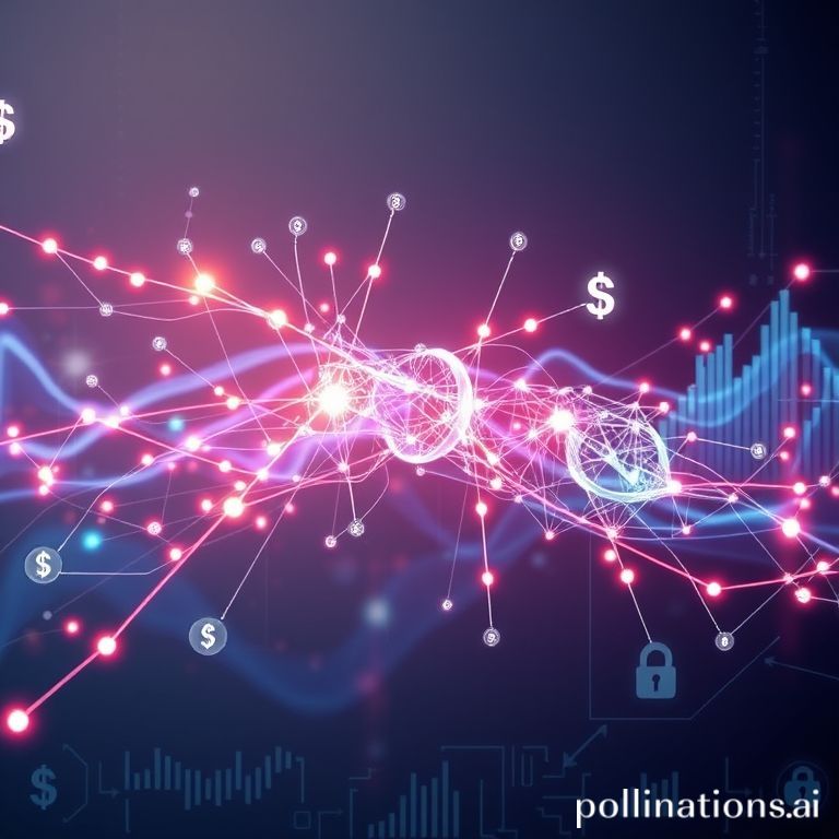 A visual metaphor for AI accuracy in finance, showing a neural network sifting through data, ensuring reliability and preventing errors.