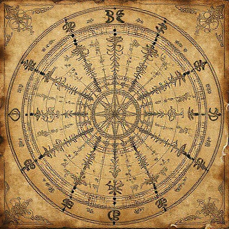 Kadim astrolojik harita ve semboller