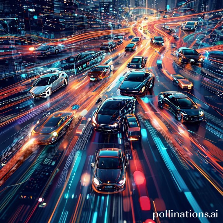 An artistic representation of data flowing from various edge devices (cars, drones, wearables) being processed by a central neuromorphic chip.