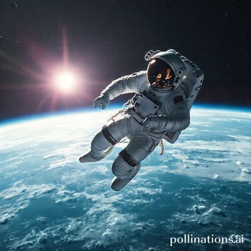 An astronaut floating in space with Earth in background