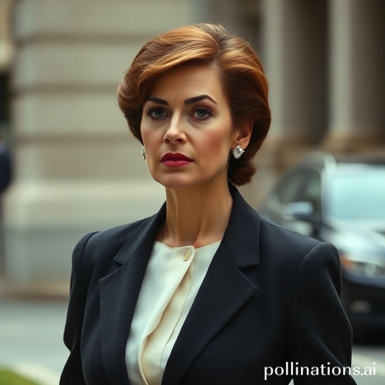 Eleanor, a socialite, caminhando com determina&ccedil;&atilde;o e usando o brinco solit&aacute;rio.