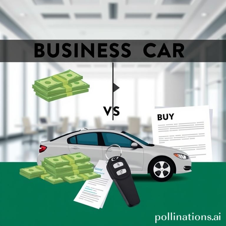 Car salesman hands keys to a business owner, symbolizing a new business car lease or purchase decision.