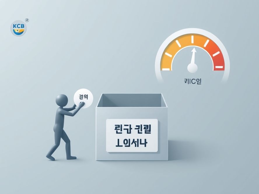 KCB, NICE가 라이트할부를 단기 대출로 분류해 신용 점수가 하락하는 모습.