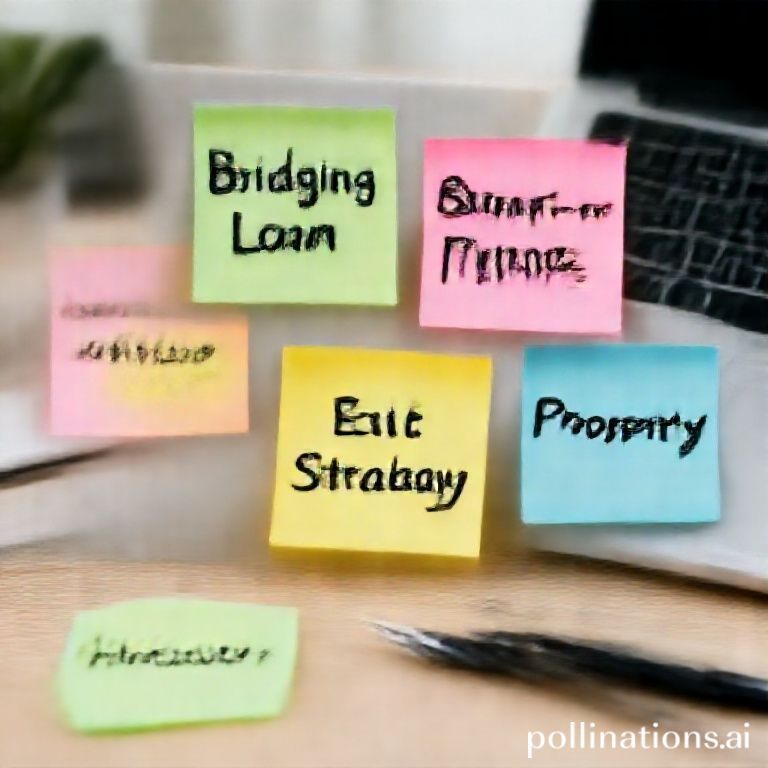 Sticky notes on a desk illustrating 'Bridging Loan' concepts, symbolizing strategic short-term finance for property and business needs.
