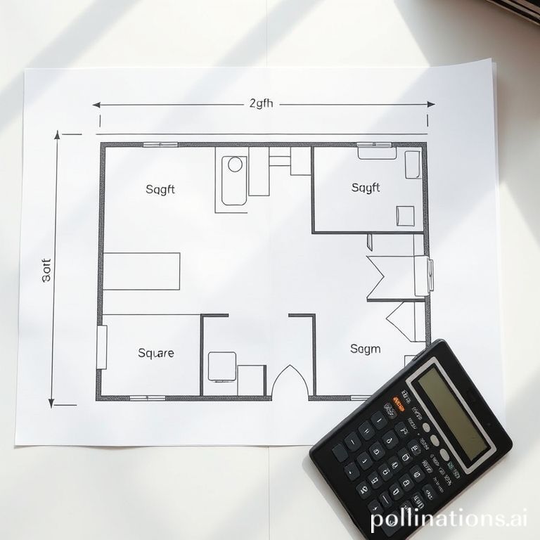 Floor plan with square feet and square meters calculations.
