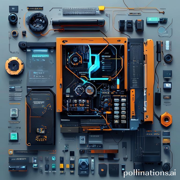 An well-organized infographic depicting the essential components of a gaming PC (CPU, GPU, RAM, PSU, Motherboard) and their relative sizes, overlaid with a transparent outline of a typical Intel CPU box, visually demonstrating the impossibility of fit.