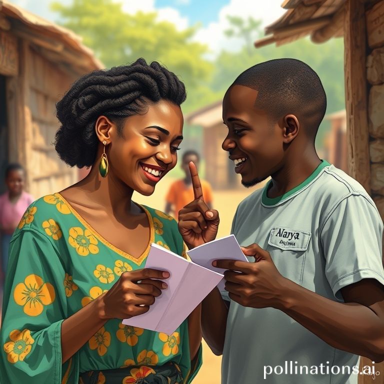 Anaya and Kojo secretly exchanging notes.