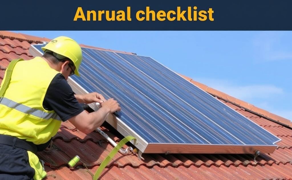 Annual checklist for solar heater maintenance