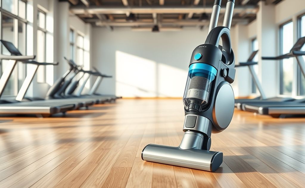 Anti-allergen vacuum for gym floor hygiene